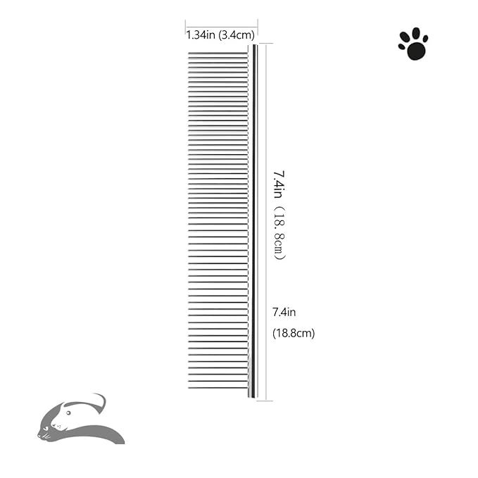 Steel Comb for Dog Grooming,Metal Dog Comb,Metal Combs for Dogs & Cats & Small Dog Grooming,Sorxine Pet Comb for Removing Matted Fur, Knots & Tangles,Shedding (Silver+White)