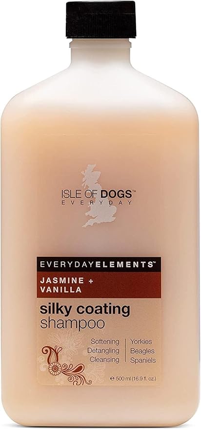 Everyday Isle of Dogs Silky Coating Dog Shampoo for Yorkies,Beagles and Spaniels (16.9 oz/Jasmine and Vanilla)