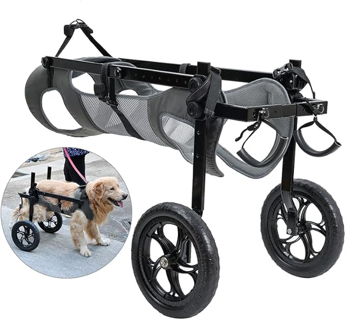 Small Dog Wheelchair for Back Legs, Light Weight Dog&Cat&Pets Wheelchair Cart with Disabled Hind Legs Walking, Adjustable Doggy Wheelchair Cart with Wheels for Back Legs
