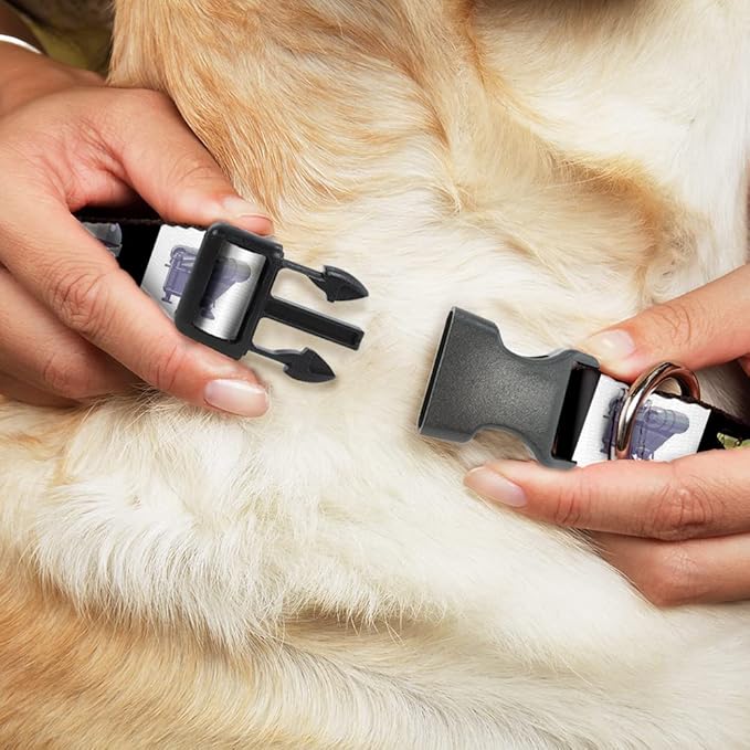 Star Wars Pet Collar, Dog Collar Plastic Buckle, Star Wars Mandalorian 4 Character Pose Blocks, 7 to 8.5 Inches 0.5 Inch Wide