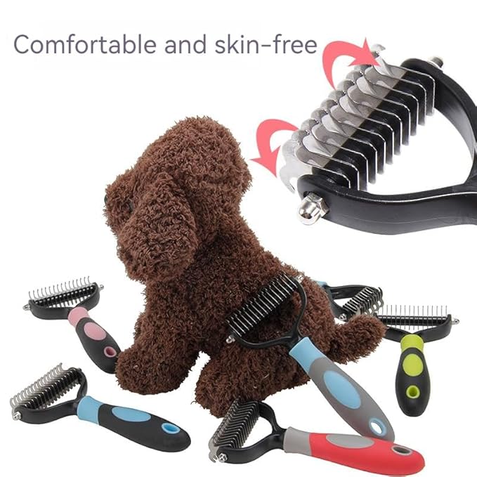 Pet Knotting Comb Dog Cleaning Shedding Knot Comb Quick Knot Removal Floating Hair Pet Supplies (Blue-black)