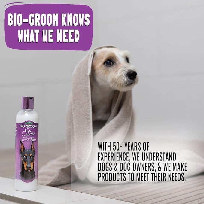Bio-Groom So-Gentle Hypoallergenic Dog Conditioner – Tearless, Cat & Dog Bathing Supplies, Puppy Wash for Gentle Skin, Cruelty-Free, Made in USA, Tear-Free Dog Products – 12 fl oz 1-Pack