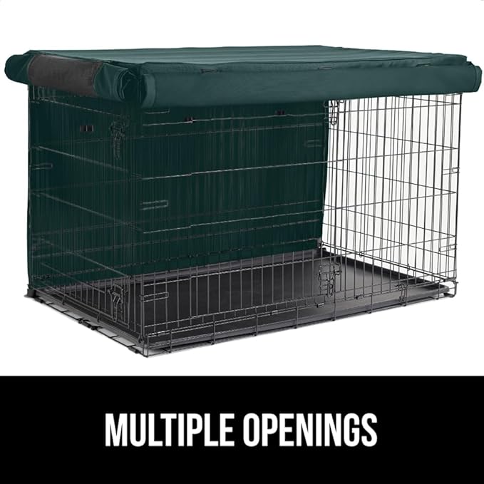 GORILLA GRIP Dog Crate Covers Compatible with Amazon Basics Dog Crates, All Sides Open, Privacy Cover Fits 36" Wire Kennel, Breathable Mesh Windows, Light Reducing Training Cage Topper, Hunter Green