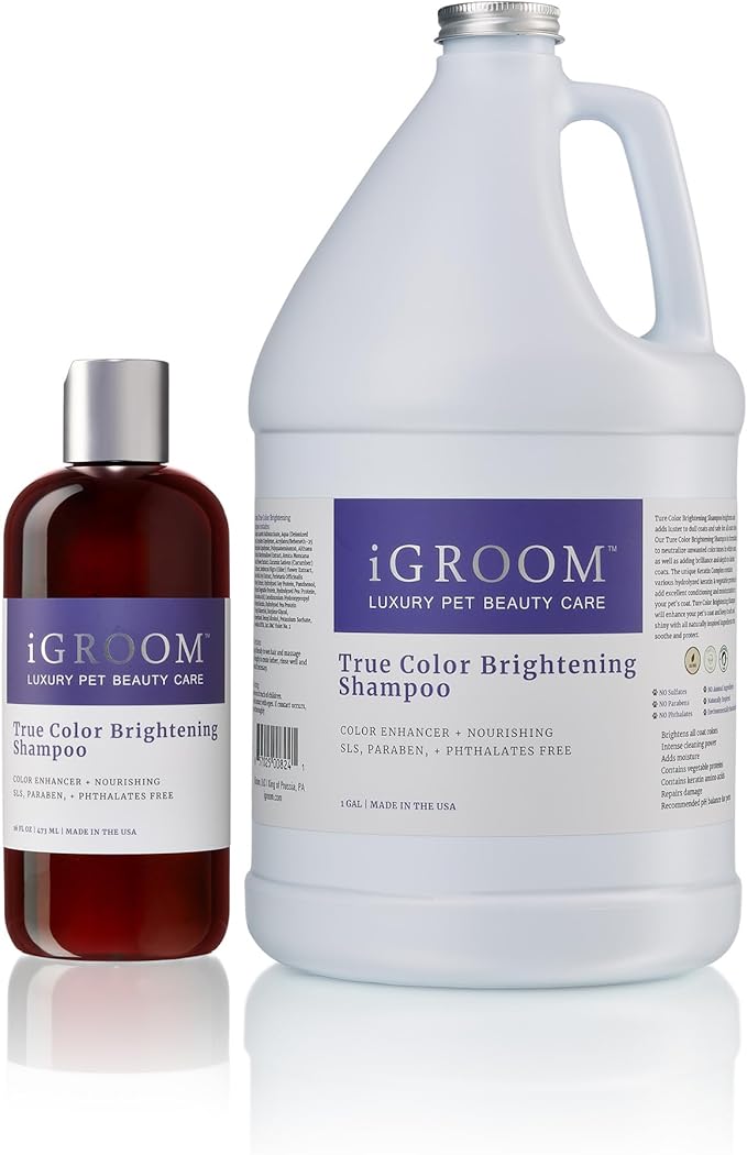 iGroom True Color Dog Shampoo, Coat Luxury Pet Beauty Care, Brighten, Enhance and Restore Natural Coat Color, Add Moisture and Condition, Made in USA, 16 oz