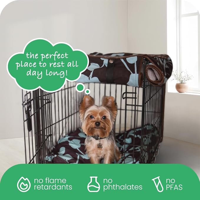 Molly Mutt Your Hand in Mine Dog Crate Cover, 100% Cotton Canvas Cover with 2 Roll-Up Panels, Ideal for Dog or Cat Crate, Durable, Washable, and Free of Harmful Chemicals, 24" x 18" x 21"