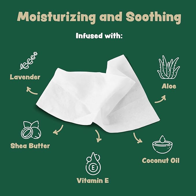 Dog Wipes for Cleaning and Deodorizing - Box of 50 Individually Wrapped 8.5" x 9" Bamboo Pet Wipes - Compostable, Hypoallergenic Puppy Wipes - Dog Wipes for Paws, Butt, and Body