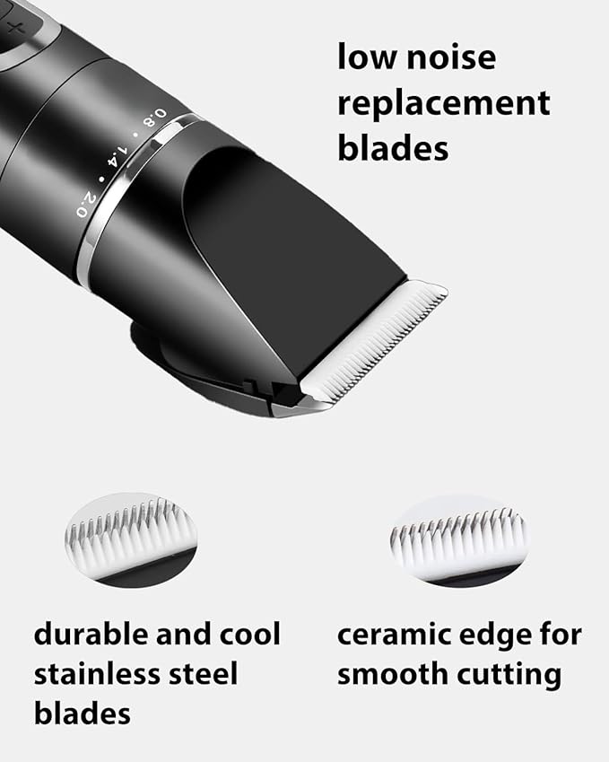 2 Pack Dog Grooming Replacement Blades for HOLDOG Dog Grooming Kit, Ceramic Edge for Smooth Cutting Compatible with HOLDOG Cat Clippers, 2 Cleaning Brush