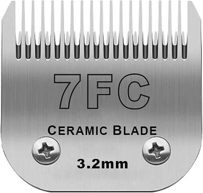 Detachable Pet Dog Clipper Blades, Compatible with Andis Size-7FC Cut Length 1/8"(3.2mm), Most Oster A5, Wahl KM Series Clippers