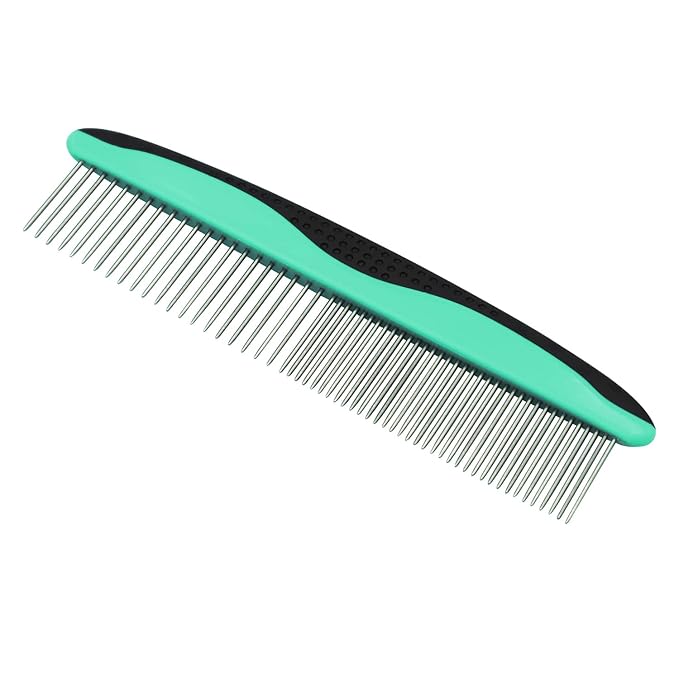 Dog Cat Pet Comb for Removing Tangles and Knots,for Removing Matted Fur,Stainless Steel Teeth Camb for Dogs & Cats,Pet Hair Comb for Home Grooming Kit,Best For Poodles, Goldendoodles