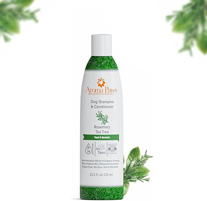 Dog Shampoo – Cleansing Wash, Conditioning, Moisturizing – Healthy Ingredients – Aromatic Grooming Puppy Shampoo – Tearless Cleaner, Rosemary Tea Tree