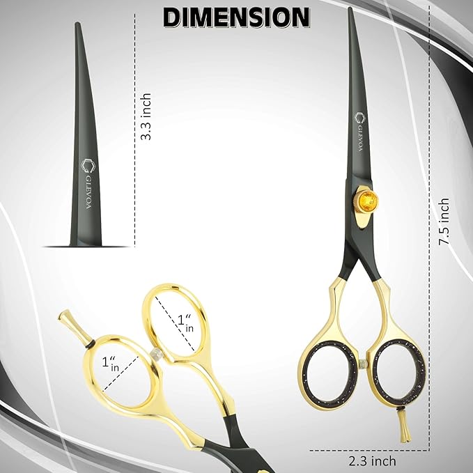 Dog Grooming Scissor - Professional Down-curved Shear with Ergonomic Handle Japanese Stainless Steel Trimming Scissor for Dogs, Cats and Other Pets, Sharp (Straight Curved)