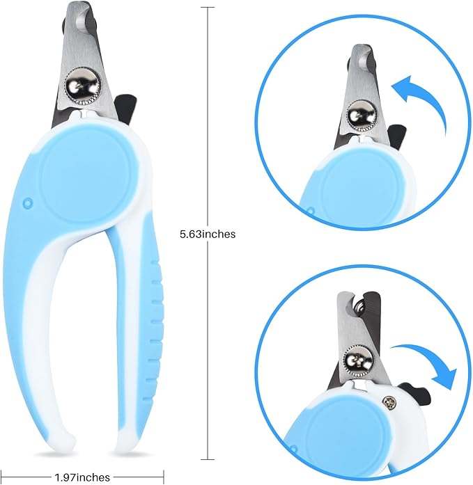 Pet Nail Clippers, Dog Nail Trimmers with Safety Guard to Avoid Excessive Cutting Nails, Dog Grooming Clippers has a Variety of Colors Suitable for Dogs, Cats and Other Pets（Blue）
