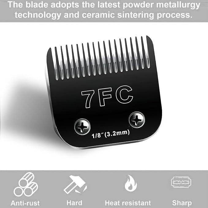 4PCS Dog Grooming Replacement Blades Compatible with Andis/Oster A5/Wahl KM-10 Series Dog Clippers,Detachable Clipper Replacement Blade,Black (4PCS Black-#3FC+4FC+5FC+7FC)