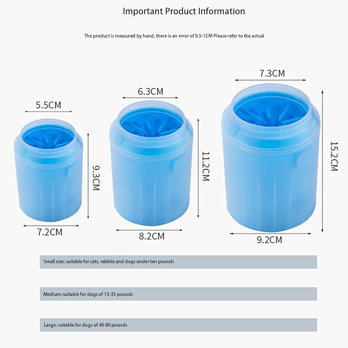 MYHFL-pet Foot Cup/Portable Dog Paw Washer/Paw Cleaner (Medium, Blue)