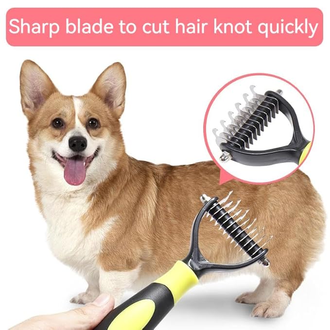 Pet Knotting Comb Dog Cleaning Shedding Knot Comb Quick Knot Removal Floating Hair Pet Supplies (Blue-black)
