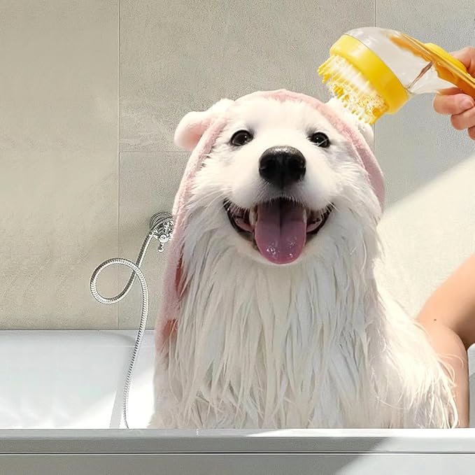 Pet Bath Brush, Dog Bath Brush, Cat Bath Brush, Dog Bath Supplies, Cat Grooming Supplies, Dog Grooming Supplies, Pet Shampoo Dispenses Designed Pet Brush, Pet Bath Massage Brush