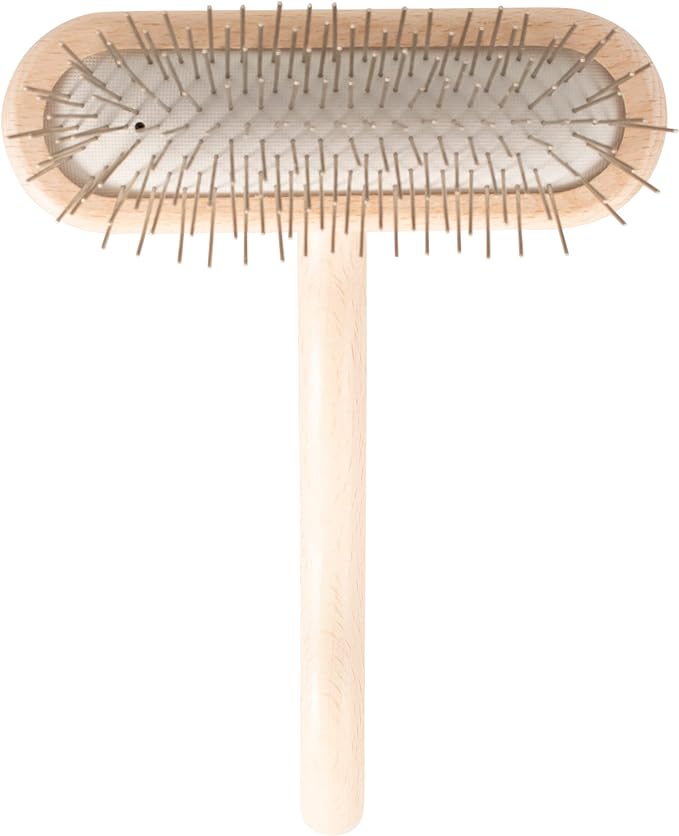 Chris Christensen Original Series 27 mm T-Brush - Dog & Cat Grooming Brush, Groom Like a Professional, Stainless Steel Pins, Lightweight Beech Wood Body, Ground and Polished Tips