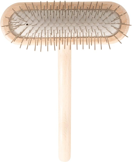 Chris Christensen Original Series 27 mm T-Brush - Dog & Cat Grooming Brush, Groom Like a Professional, Stainless Steel Pins, Lightweight Beech Wood Body, Ground and Polished Tips