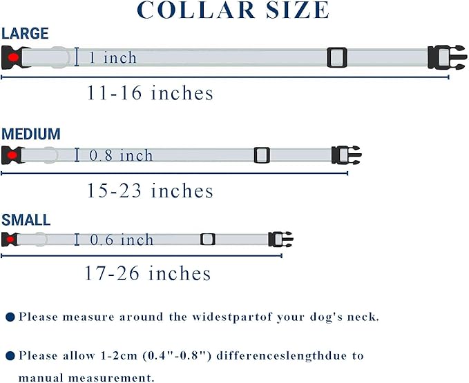 Reflective Dog Collar Soft Neoprene Padded Breathable Nylon Pet Collar Adjustable for Small Medium Large Dogs (Silver, L)