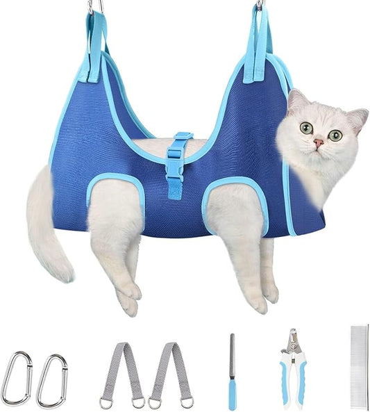 Supet Dog Grooming Hammock, Helpful Hammock for Nail Trim, Restraint Sling for Nail Clipping, Cat Grooming Hammock for Dog Pet to Nail Trimming
