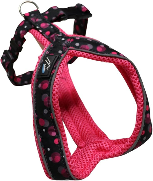 [白山:Hakusan] Y Type Mech Dog Harness Dot Made by Japanese,Comfortable, Light, Easy Put on-Off, 45- Small & Medium God, Pink