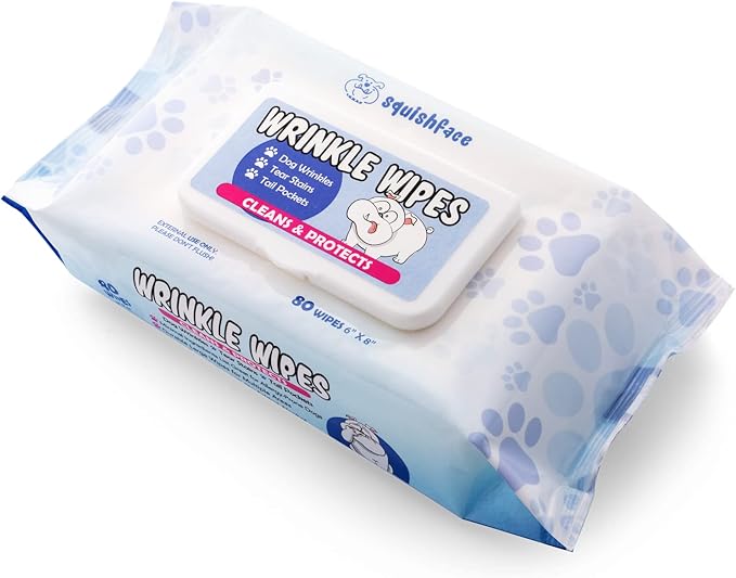 Squishface Tear Stain Paste (2oz) & 5x7 Wipes Bundle - Anti-Itch, Deodorizing, Tear Stain Remover – Great for English Bulldog, Pugs, Frenchie, Bulldogs, French Bulldogs & Any Breed