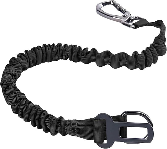 Retractable Dog Seat Belt for Car - Adjustable Nylon Pet Safety Harness with Elastic Bungee Buffer, Heavy-Duty Dog Seat Belt (Black)