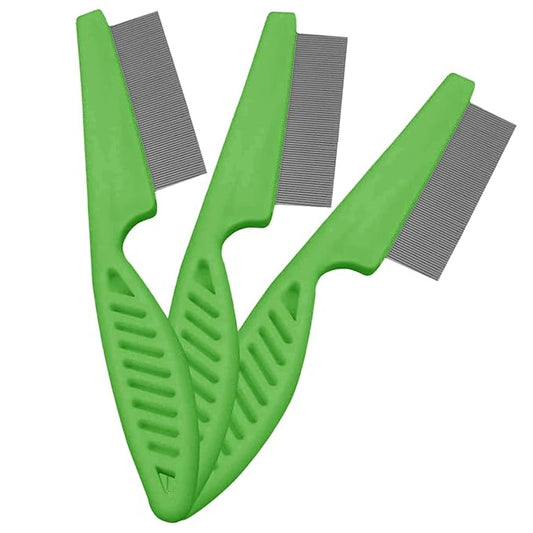 Versatile Pet Grooming Kit - Flea Comb for Detangling & Dematting, Tear Stain Remover, 3 Combs for Dogs & Cats