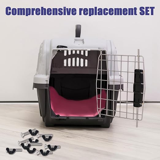 Pet Carrier Fasteners, 12pcs M6 Stainless Steel Replacement Bolts and 12pcs Plastic Butterfly Nuts for Repairing Pet Boxes Pet Carrier Replacement Parts Dog Kennel Hardware