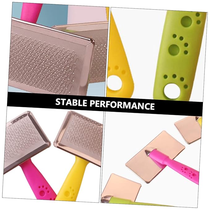 Mipcase 3pcs Pet Comb Hair Tool Tool Cleaning Tool Pet Brush Dog Slicker Brush Self Cleaning Dog Combs for Grooming Stainless Steel Pet Grooming Comb Pet Hair Accessory