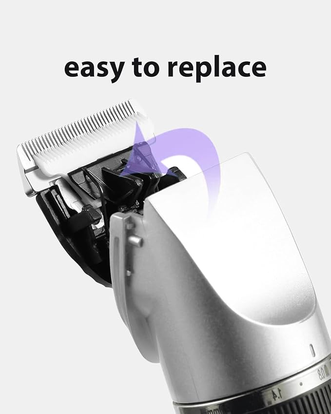 2 Pack Pet Grooming Replacement Blades for ONEISALL Dog Grooming Kit, Low Noise Pet Clipper Replacement Blades Compatible with ONEISALL Dog Clippers, Cleaning Brush, Black