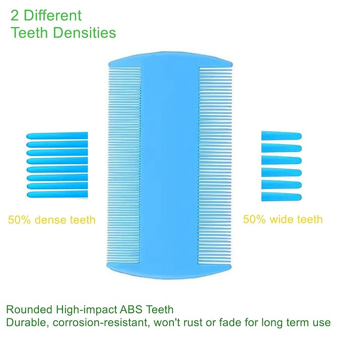 5 Pack Flea Lice Comb,Stainless Steel Dog Cat Grooming Combs with Rounded Teeth,Double Sided Professional Pet Tear Stain Remover,Dematting Tool for Small, Ideal for all pet