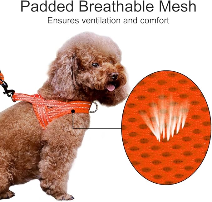 Plutus Pet No Pull Dog Harness with Breathable Mesh Padded, Adjustable Reflective Escape Proof Dog Harness, Quick Fit Dog Vest Harness for Small Medium Large Dogs(S, Orange)