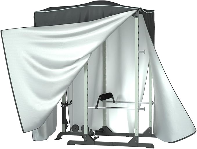 Power Cage Cover,Strength Training Power Cage Covers,84" H x 47" L x 69" W-Squat Rack Cage Accessories Outdoor And indoor Universal Dust and Waterproof Four-Season Protective Cover-Black