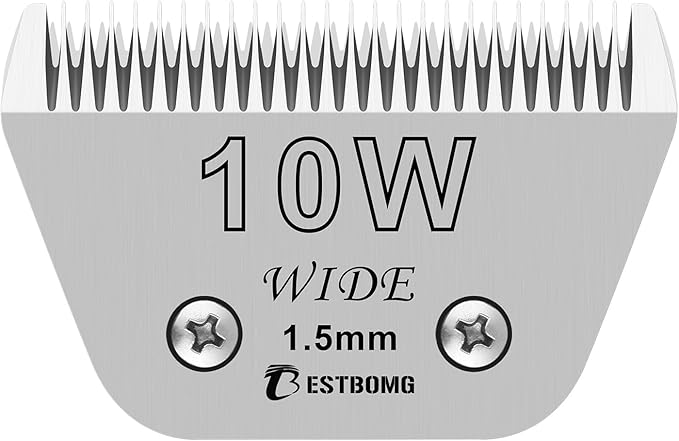 BESTBOMG Size 10W Wide Detachable Pet Dog Grooming Blades-Cutting Length 1/16"（1.5mm）,Compatible with Andis,Oster A5,Wahl km10 Clippers
