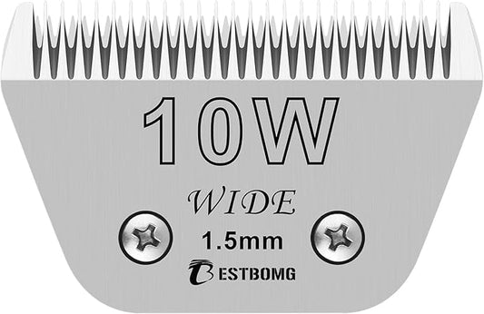 BESTBOMG Size 10W Wide Detachable Pet Dog Grooming Blades-Cutting Length 1/16"（1.5mm）,Compatible with Andis,Oster A5,Wahl km10 Clippers