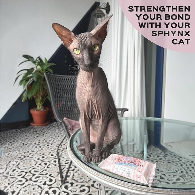 Wet Wipes with Panthenol for Sphynx and Shorthair Cats for Everyday use (5Pack/75Count)