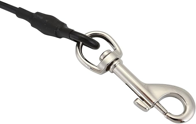 Dog Car Seat Belt, Stainless Steel Cable Chew Proof Pet Car Seat Belt Safety Restraint Tether Puppy Vehicle Seat Belt Double Clip Chew Proof Dog Car Leash Lead(24 inch)