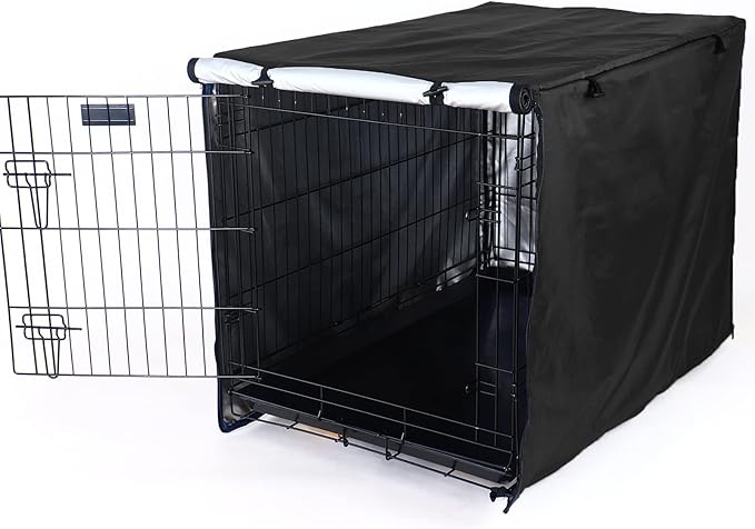 kefit Dog Crate Cover 48 inch, Kennel Cover for Dog Cage, Black