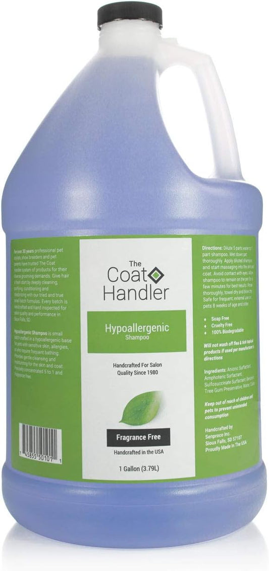 Hypoallergenic Dog Shampoo, 1 Gallon - All Natural Ingredients, for Pets with Sensitive Skin, Hypoallergenic, 5 to 1 Concentration, Non-Scented