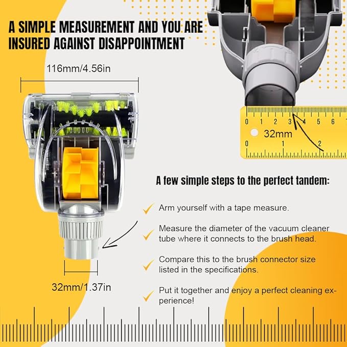 Pet Hair Vacuum Cleaner: 1-1/4 inch (32mm) size, compatible with most vacuum cleaners, for cleaning home textiles carpets and car interiors