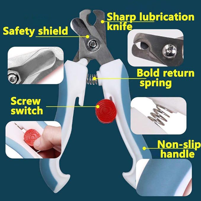 OMEM Bird Nail Clippers with Grinding Nail Scissors Tool Pet Parrot Claw Care (Pink,S)