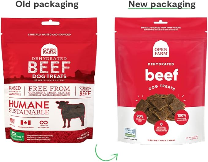 Open Farm Dehydrated Beef Dog Treats 4.5 Ounces