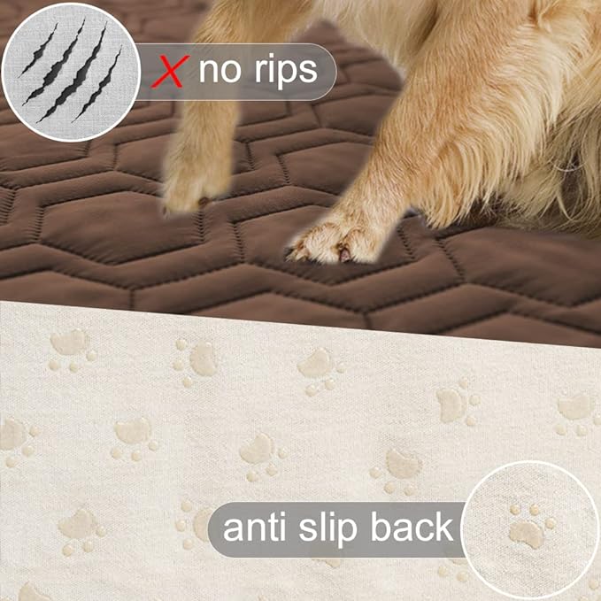 Waterproof and Anti-Slip Dog Bed Cover and Pet Blanket Sofa Pet Bed Mat car Incontinence Mattress Protectors Furniture Couch Cover for Most Cats Dogs, Pets（40x50-Chocolate）