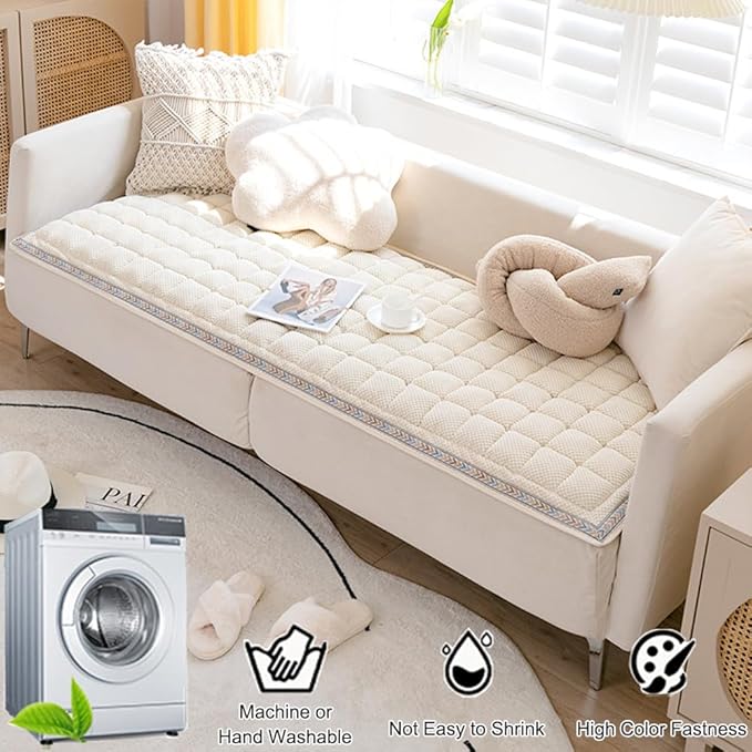 Dog Couch Cover Protector, Couch Cover for Dogs Washable, Pet Couch Covers for Sofa, Non Slip Dog Bed Sofa Cover (Beige, 27.6" x 70.9")