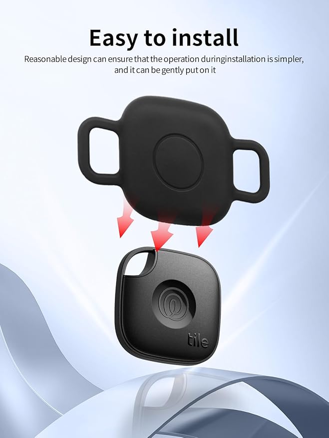 Case for Tile by Life360 Mate (2024) Bluetooth Tracker for Dog, Cat, Pets, Soft Silicone Protective Portable Scratch Shock Resistant，1 Black+1 White.