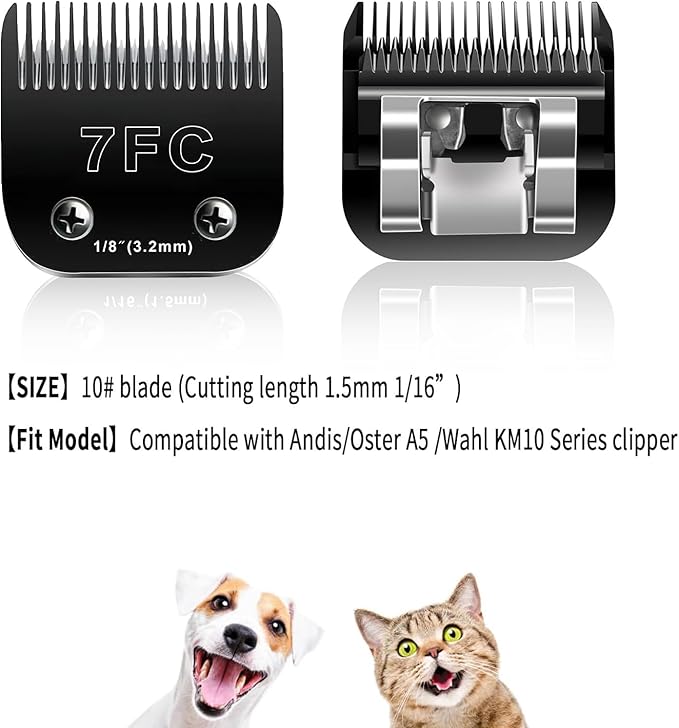 6pcs Dog Grooming Replacement Blades Compatible with Andis/Oster A5/Wahl KM-10 Series Dog Clippers,Detachable Clipper Replacement Blade,Black (6PCS Black-#10+30+3FC+4FC+5FC+7FC)