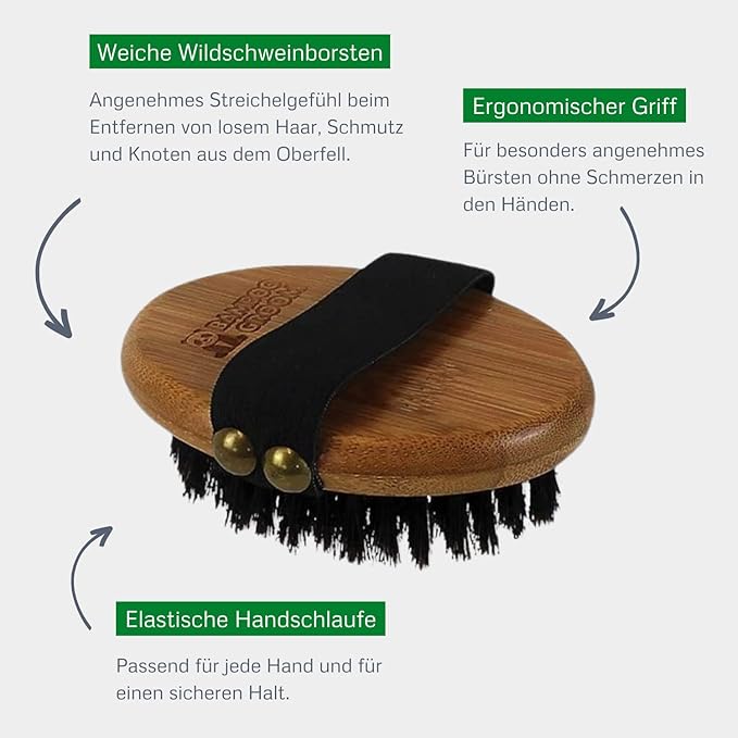 Palm Brush with Boar Bristles for Pets