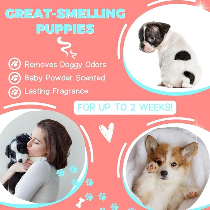 Alpha Dog Series Natural Puppy Shampoo and Conditioner Tear Free with Aloe Vera, pH-Balanced Shampoo for Puppies, Tearless Dog Shampoo and Conditioner, Puppy Wash Sensitive Skin 26.4 Oz (6 Pack)