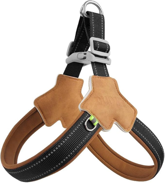 Dog Harness Y-Shaped Harness Breathable Heat Dissipation Easy to Wear Night Reflective Signs for Small and Large Dogs to Wear (Dark Black,XL Bust 24in-28in)